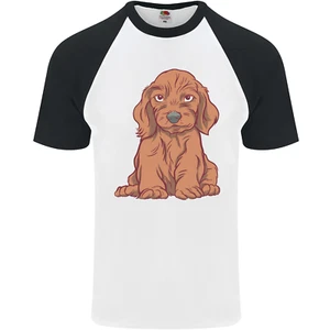 A Dachshund Puppy Dog Mens S/S Baseball T-Shirt - Picture 1 of 9
