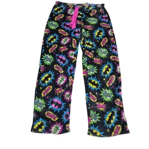Fledermaus Mädchen Pyjamahose schwarz pink Boom Superheld 8 10 Kordelzug Taille flauschig - Bild 1 von 6