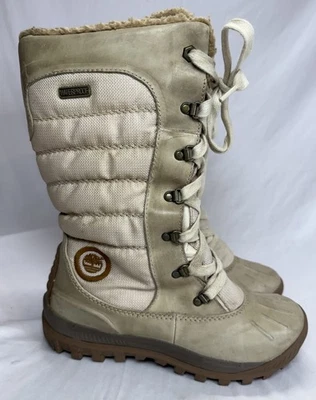 Timberland 7.5M Botas Impermeables con Cordones en Cuero Beige con Piel Sintética Foto 1 de 4