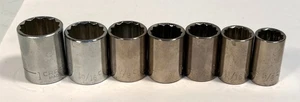 CRAFTSMAN 1/2" DRIVE, SOCKET SET SAE, 7 PC, 5/8" - 1" GK & G series 12-point - Imagen 1 de 2