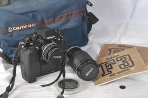 Nikon F3 HP outfit w/ 2 lens 50mm 1.4 Nikkor 70-210 & MD-4 vgc - Picture 1 of 22