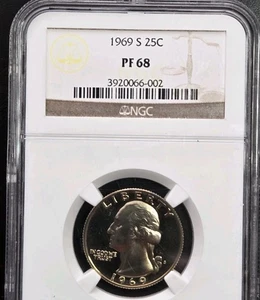 1969 S 25C Proof Washington Quarter Dollar NGC PF68 *002 - Picture 1 of 8