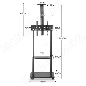 Height Adjustable Tall Floor TV Stand Mount Portable TV Cart Freestanding 85"TV - Picture 1 of 12