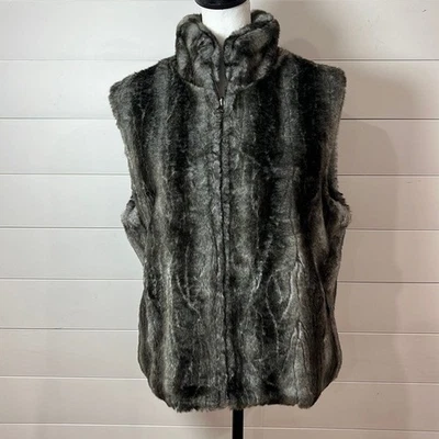 Vintage BLASSPORT Faux Fur Reversible Vest Womens Medium Soft & Chic - Image 1 of 4
