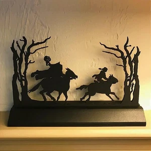 Statua cavaliere senza testa metallo opera d'arte Halloween villaggio decorazione statuina - Foto 1 di 6