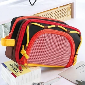 Drawstring Design Pencil Case Contrast Color Stationery Organizer Students - Picture 1 of 10