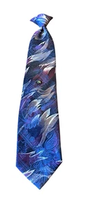 TownCraft clip on Neck Tie With Multicolored Rhinestone Tie Pin - Picture 1 of 20