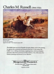 1993 Charles M. Russell Art Gallery Exhibit Buffalo Hunt 1-Pg Magazine PRINT AD - Bild 1 von 1