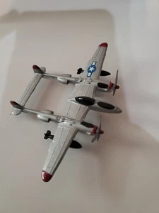 Dyna-Flites P-38 Lightning WWII Bomber Silber A109 Diecast - Bild 1 von 6