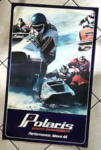 rare 1973 original Polaris snowmobile dealer race poster tx bob eastman NOS - Picture 1 of 16
