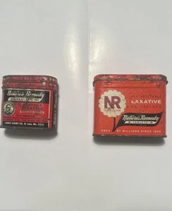 2 Vintage Medicine Tin: Nature's Remedy, Vegetable Laxative,60 tablets, USA - Picture 1 of 8