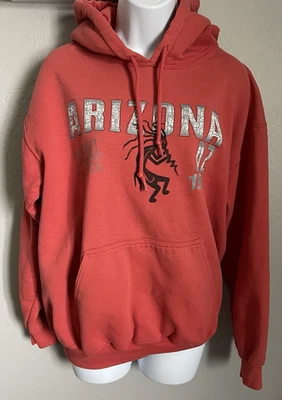 Arizona Hoodie Vintage Womens Medium Coral Desert Paradise 1912 Drawstring Hood - Image 1 of 4