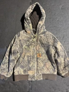 Carhartt Full Zip Camouflage Mossy Oak Hooded Jacket Youth Size XS - Picture 1 of 9