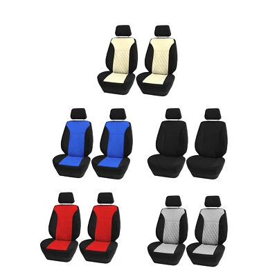 Fundas de asiento de auto de neopreno ultraflexibles con patrón de diamante aptas para auto camión SUV furgoneta Foto 1 de 4
