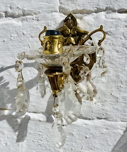 Antike französische Wandleuchte, Pendalog, Bronze, Glas, Kolonial, Empire, Wandleuchte - Bild 1 von 21