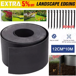Plastic Garden Edging Black 120mm x 10M Border Support Flexible Landscape Edge - Picture 1 of 12