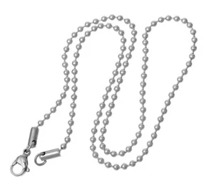 2.3mm Ball Chain Necklace Stainless Steel 16" Lobster Clasp n34 - Picture 1 of 3