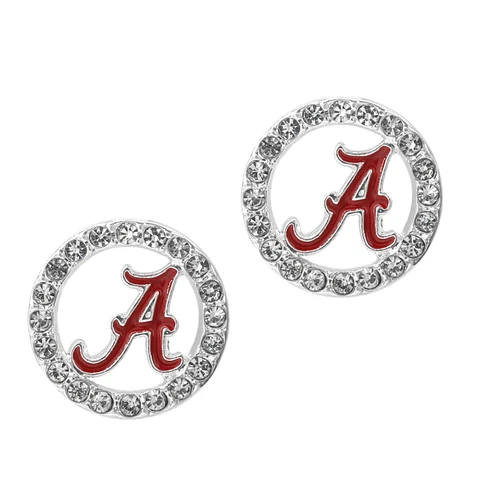 New Alabama Crimson Tide Women's Eugenia Stud Earrings, NCAA Cover