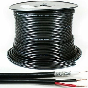 100m Shotgun RG59 Coaxial Cable CCTV Lead Security Camera - Power & Video UK - Picture 1 of 2