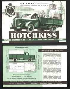 N°4982 / HOTCHKISS PL 50 véhicules utilitaires 5 tonnes / prospectus 1954-1958 - Imagen 1 de 1