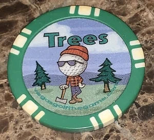 Vegas Golf Spiel Humor Poker Chip Ball Marker - 2-seitige Beschriftung "Bäume" Gefahr - Bild 1 von 1