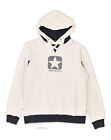 Converse Womens Hoodie Jumper Uk 16 Large Off White Cotton Oe08