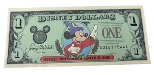 Vintage 1987 Disney Dollar $1 Mickey Mouse Sorcerer Series A0177544A Uncirculate - Imagen 1 de 9