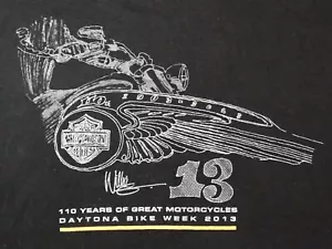 Harley-Davidson T-Shirt 2013 Willie G 110 Years of Daytona Bike Week Large Black - Picture 1 of 13