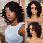 Fashion Curly Bob 99j Dark Red Highlighted Glueless Synthetic Wig Wand Curl Wigs
