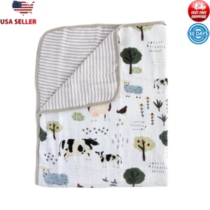 Infant Blanket 100% Organic Cotton Breathable Warmth Comfort Portable Unisex - Picture 1 of 4