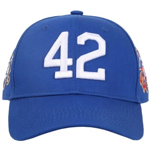 #42 Robinson Baseball Day 50th Patch Dad Snaback Sport Outdoors Cap, Blue, Black - Picture 1 of 33