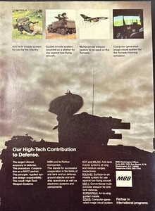 MBB Antitanque Defensa Aérea ROLAND Superficie a Aire Anuncio Impreso De Colección 1984 - Imagen 1 de 6