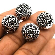 1 PC 19MM  BALI FILIGREE BEAD ANTIQUE STERLING SILVER PLATED 36