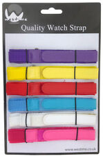 6 x Wholesale Job Lot Kids 14mm Nylon Bright Colour Hook And Loop Watch Strap