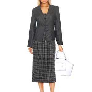 TARA Eleganter Business Büro 100% Leinen Blazer Leinenjacke Tailliert NEU Gr.40 - Bild 1 von 3