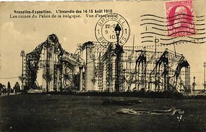 Brüssel Ausstellung, Feuer 14.-15. August 1910 Ruinen des belgischen Palastes - Bild 1 von 1