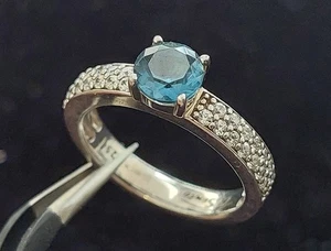 Anello Ti Sento Milano Argento Sterling 925 Pietra Blu Scintillante Tg N - Foto 1 di 6