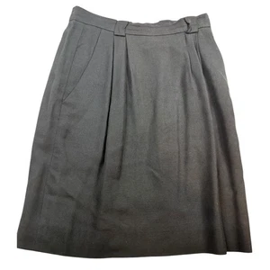 Falda midi plisada Liz Claiborne Collection 10 gris mezcla de lana oficina carrera - Imagen 1 de 6