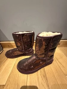 Sequin UGG BOOTS Fur Lined CLASSIC SHORT SIZE UK5 EU38 RRP £150 - Picture 1 of 6