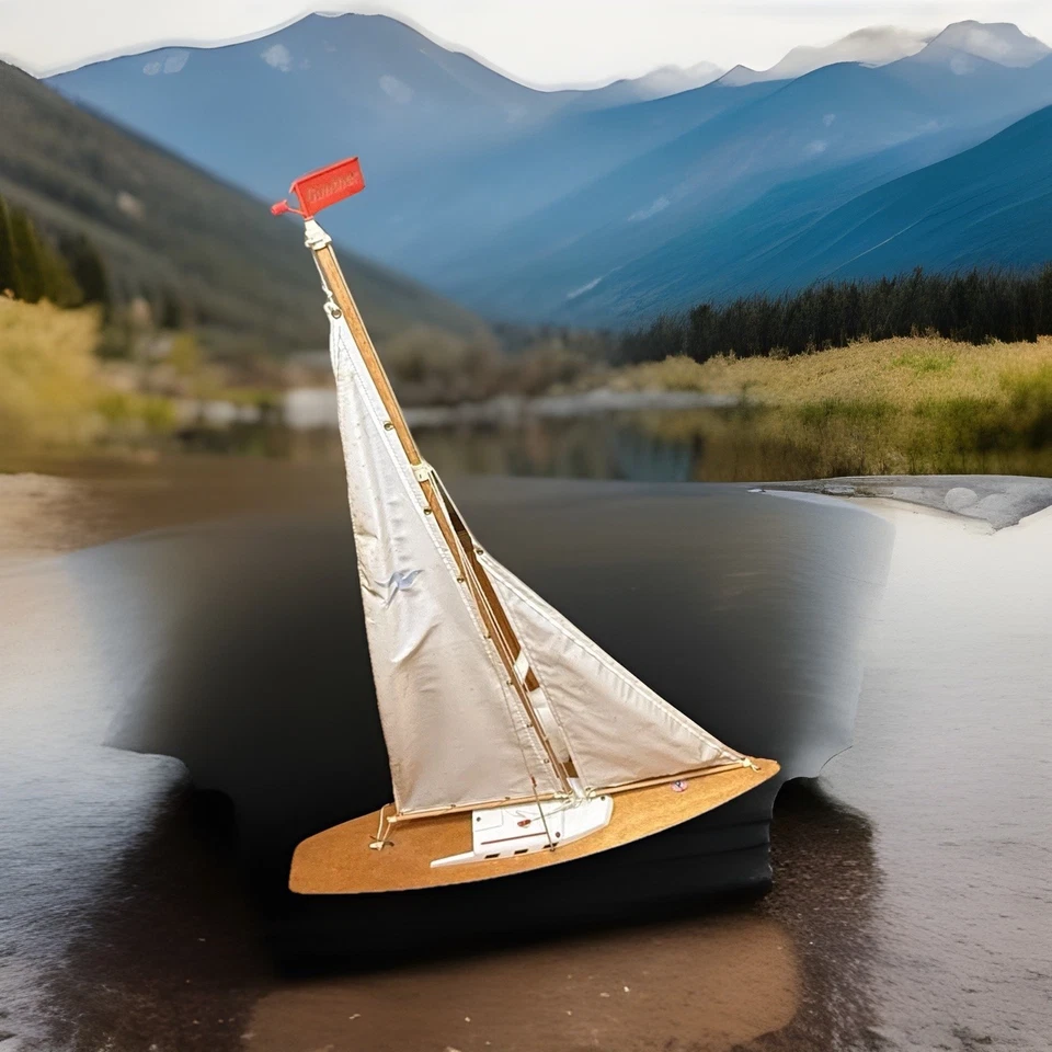 Vintage WOOD Sailboat POND Toy Boat SEIFERT Segelboote GERMANY Günther Albatros - Image 1 of 4