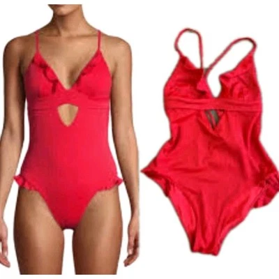 Red Swimsuit One Piece Size Medium - Image 1 of 4