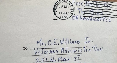 US Military Meter Cover(36) +1984 M/S Free Matter For Blind +VA Office NC - Image 1 of 3