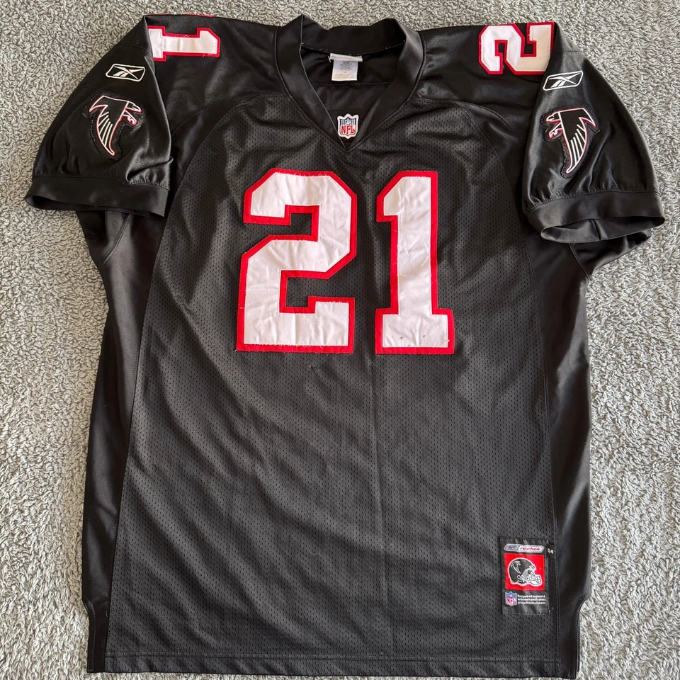 Camiseta 2001 Vintage Reebok Deion Sanders NFL Atlanta Falcons Pro Line 54 XL Bird - Imagem 1 de 4
