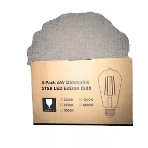 Light Bulbs LED Edison 4 Pack 6WDimmable Vintage Style Filament Warm Lighting - Picture 1 of 4
