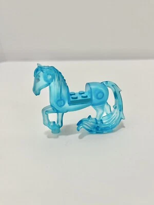 Lego minifigura Frozen Elsa cavalo de gelo azul Disney princesa animal translúcido - Imagem 1 de 4