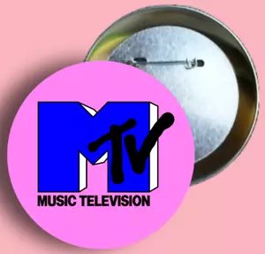 MTV Musikfernsehen 80er Musik 1,5" Button Rock Pop New Wave Retro Pop Art Pins - Bild 1 von 2