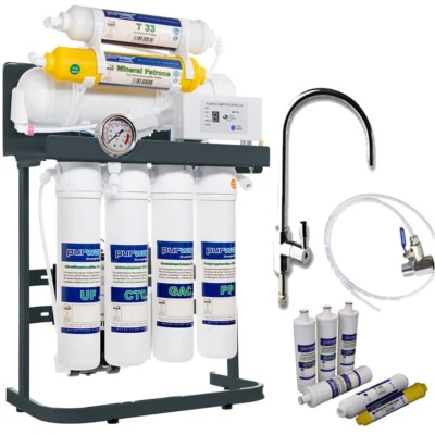 PUR Booster Quick 7 Stufen 600 GPD Osmoseanlage + ERSATZFILTERSET - Bild 1 von 4