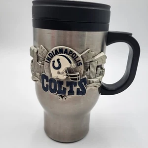 Indianapolis Colts 3D Emblem 16oz Thermo Steel Stainless Travel Coffee Mug - Picture 1 of 11