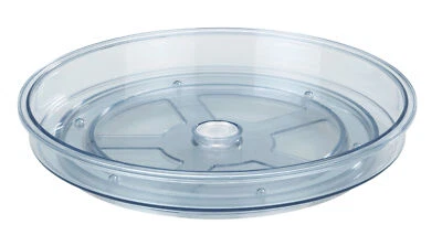 WENKO Tablett Drehbahr Victoria Transparent Weiß Anti Rutsch Küche Wohnzimmer - Bild 1 von 4