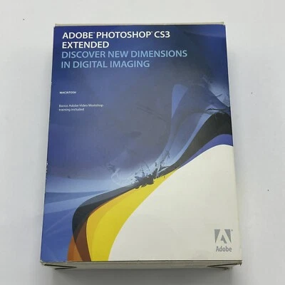 Adobe Photoshop CS3 Extended, Retail Box, Macintosh, PN 19400083, Full - Image 1 of 4
